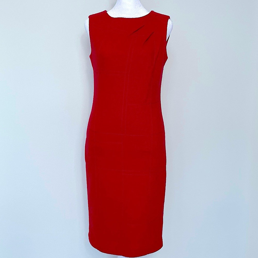 ESCADA Red Wool Fitted Dress